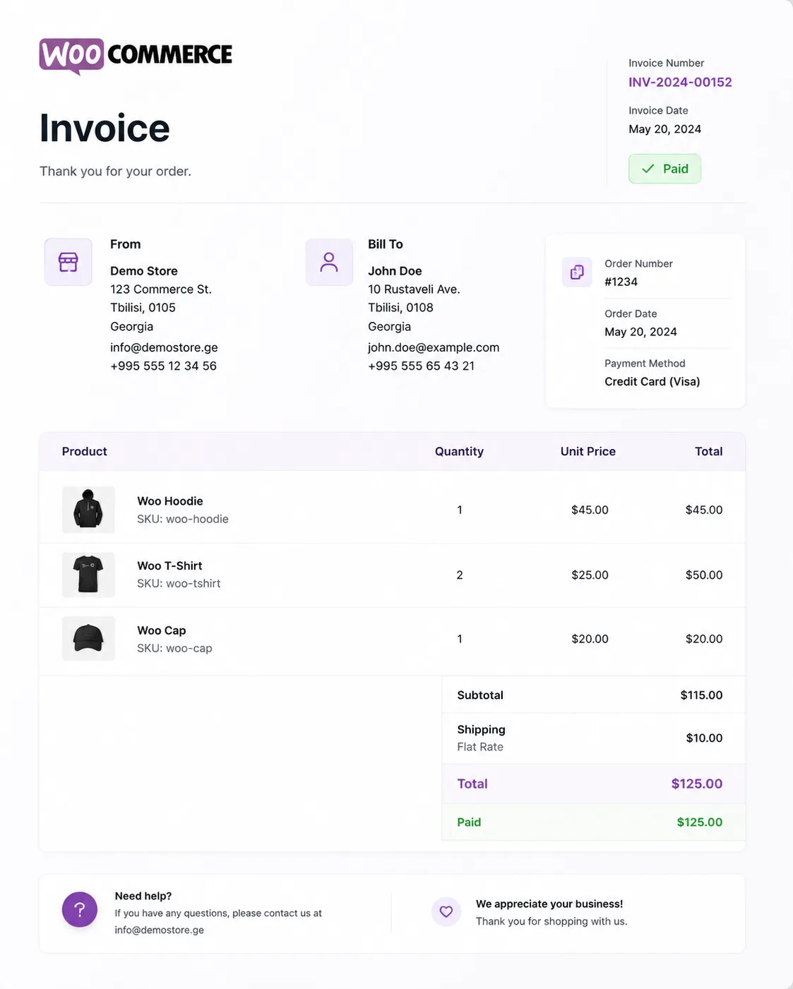 Woocommerce Invoices